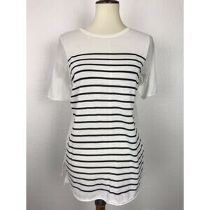 T Alexander Wang Stretch Knit Pullover Striped Top FLAWS